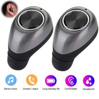 Agkey Bluetooth Earbuds True Wireless Stereo Earphones Noise Isolation Mini Sports Headphones Dual in-Ear Headsets for iPhone, Ipad,Samsung Tablet and Most Smartphone (Gray)