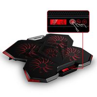 TopMate C7 15.6-17.3-Inch Gaming Laptop Cooler Cooling Pad, Five Quite Fans and LCD Touch Screen，2400RPM Strong Wind Alien Style Designed for Gamers and Office