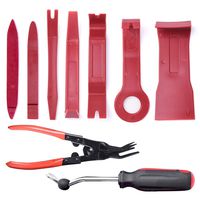 MICTUNING 9Pcs Trim Removal Tool Kits with Clip Plier Upgraded Fastener Remover Car Panel Door Audio Dash Window Molding Tool Kits