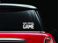 CCI Eat Sleep Game Decal Vinyl Sticker|Cars Trucks Vans Walls Laptop| White |5.5 x 3 in|CCI1012