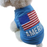 Dog Shirts,Han Shi Summer Pet Puppy Cat Clothes Footprint Vest Apparel Tank Tops (Blue, S)
