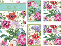 Entertaining with Caspari Gift Set Jumbo Type - 2 Score Pads & Bridge Tallies (Package of 24) (Edwardian Garden)