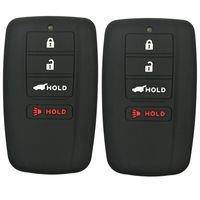 Coolbestda 2Pcs Rubber 4buttons Smart Key Fob Full Protector Remote Skin Cover Case Keyless Jacket for Acura RLX RDX MDX ILX TLX Black