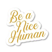 Be A Nice Human Sticker Inspirational Quotes Stickers - 2 Pack - Laptop Stickers - 2.5" Vinyl Decal - Laptop, Phone, Tablet Vinyl Decal Sticker (2 Pack) S9347