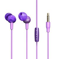 in Ear Headphones, Wired Noise Isolation Earbuds with Microphone and in-line Remote Control, Earphones in Fashion Color Compatible with iPhone iPad Android Smartphones(Violet)