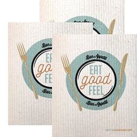 Eat Good-Feel Good Set of 3 Each Swedish Dishcloths | ECO Friendly Absorbent Cleaning Cloth | Reusable Cleaning Wipes