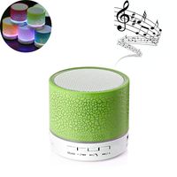 Hipipooo Bluetooth Speaker Portable Wireless with AUX Input and Microphone, Multicolored LED Light for Cellphone PC Tablet Desktop Laptop etc (Green)