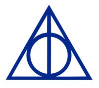 Deathly Hallows Harry Potter | Die Cut Vinyl Car Decal Sticker for Car Window Bumper Truck Laptop Ipad Notebook Computer Skateboard Motorcycle (5", Dark Blue)