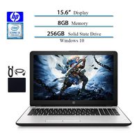 HP 15.6" HD 2019 Laptop Computer Notebook, Intel i3-7100U 2.40GHz, 8GB RAM, 256GB SSD, WiFi, Bluetooth, Windows 10 w/ Hesvap Accessories