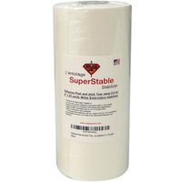 Adhesive Peel and Stick Tear Away Stabilizer White 2.0 oz 8 inch x 25 Yard Roll. SuperStable Embroidery Stabilizer Backing