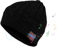 HONGYU Bluetooth Beanie Hat Cap with Stereo Headphones Mic Hands-Free Rechargeable Compatible with Mobile Phones Laptops Tablets - Black