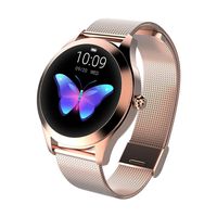 ZUYOKII Smart Watch KW10, Round Touch Screen IP68 Waterproof Smartwatch for Women's Period, Fitness Tracker with Heart Rate & Sleep Pedometer, Bracelet for iOS/Android. (Gold)