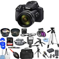 Nikon COOLPIX P900 Digital Camera (Black) #26499 MEGA Bundle with Extra Battery and Charger, Sandisk 32GB SD, Flash, Filter Kits, Tripods + Much More [International Version]