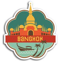2 x 10cm Bangkok Thailand Travel Vinyl Stickers - Sticker Laptop Luggage #19545 (10cm Tall)