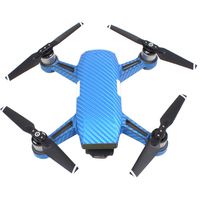 GBSELL Luxury Carbon Fiber Skin Wrap Waterproof Stickers For DJI SPARK Accessories (Blue)