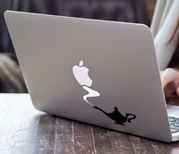 Aladdin Magic Lamp Genie's Wishes Die-Cut Vinyl Decal Sticker for MacBook Laptop trackpad Keyboard car Window (White and Black)