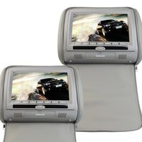 EinCar Grey Color Pair of Headrest 9 inch LCD Car Pillow Monitors with Region Free DVD Player Dual Screen USB SD IR FM Transmiyyer with Video Games Controller