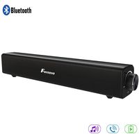 Soundbar, Foxnovo Soundbar TV 20W Wired and Wireless Home Theater Bluetooth Speaker Audio Surround Bluetooth Soundbar for TV, PC, Cell Phone, Tablets Projector or Wireless Devices (Black)