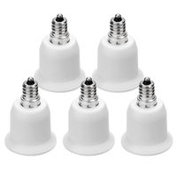 JACKYLED 5-Pack E12 to E26 E27 Adapter Chandelier Light Socket E12 to Medium Socket E26 E27 Converter Bulb Base Adapter Converter