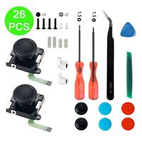 Onyehn 2-Pack 3D Replacement Joystick Analog Thumbstick for Switch Joy-Con Controller - Include Tri-Wing, Cross Screwdriver, Pry Tools, Lock Buckle,Spring and Screws Kit(26in1)