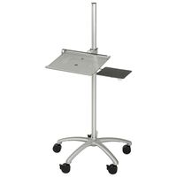 Height Adjustable Anti-Theft Mobile Laptop Computer Workstation Security Cart, Silver