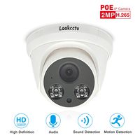 Lookcctv Dome Security Camera, 1080P CCTV HD Camera Built-in POE(Power Over Ethernet) /Audio,2.8mm Lens IR Cut Dome Security Camera,60ft Night Vision,Indoor Surveillance Camera