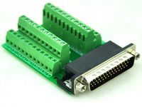Electronics-Salon Slim Right Angle D'SUB DB44HD Male Header Breakout Board Module, Terminal Block DSUB Connector.
