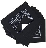 Pack of 20 12x16 BLACK Picture Mats with White Core Bevel Cut for 8x12 Pictures