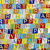 Jillson & Roberts Bulk Gift Wrap, Glitter Birthday, 1/4 Ream 208' x 30"