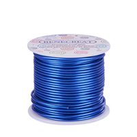 BENECREAT 12 Gauge Jewelry Craft Aluminum Wire 100 Feet Bendable Metal Sculpting Wire for Craft Floral Model Skeleton Making (Blue, 2mm)