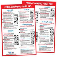 2 Pack: CPR and Choking Posters - Choking Posters for Restaurant - Choking First Aid Poster - CPR Instructions - CPR Wall Charts - CPR Posters Laminated, 12 x 18 Inches