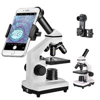 Gosky Microscope 40x-640x Optical Glass Lenses LED Student Biological Compound Microscope with 16x Eyepiece Smartphone Digiscoping Adapter - All Metal Framwork