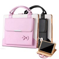 elecfan Case iPad Air 2, PU Leather Handbag Smart Stand Case Auto Wake/Sleep Feature with Wallet File Pocket for 9.7 Inch iPad Air 2nd Generation - Pink