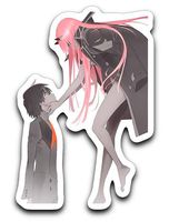 Threads Basket 002 Zero Two and Hiro Darling in The FranXX Vinyl Decal Sticker 3''x4''