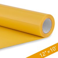 HenPisen HTV Vinyl Rolls - 12 Inch × 10 Feet PU Heat Transfer Vinyl, Easy Cut & Weed Compatible with Cameo Silhouette & Cricut, Iron on Vinyl for DIY T-Shirts, Bags and Other Textiles(Yellow)