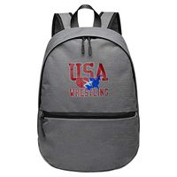 Unisex USA Wrestling Logo Laptop Backpack School Rucksack Bag Computer Bag Boys GirlsTravel Outdoor Gray