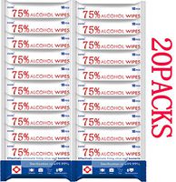 Alcohol Detergent Wipes for Adult Large Handi-Pack Wet Wipes,75% Super Soft Alcohol Wipes Cleaning Pad (20 Packs)