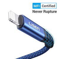 2-Pack LISEN iPhone Charger Cable 6ft, Apple MFi Certified Lightning Cable, Nylon Braided USB Fast Charging Cord Compatible with iPhone X/Xs Max/XR / 8/8 Plus / 7/7 Plus iPad, Blue