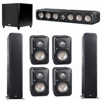 Polk Audio Signature 7.1 System with 2 S55 Tower Speaker, 1 Polk S35 Center Speaker, 4 Polk S10 Bookshelf Speaker, 1 Polk DSW PRO 660 wi Subwoofer