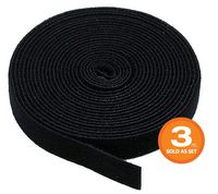 Monoprice 3-Pack Hook & Loop Fastening Tape 5 Yard/roll, 0.75-inch, Black-(121887), 3 Piece