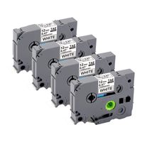 4-Pack TZ Tape 12mm 0.47 Laminated White Replace Brother TZe-231 TZe231 P Touch Label Tape for Brother P-Touch PTH100 PTD210 PTD400 PTD600 LabelMakers 1/2" x 26.2'