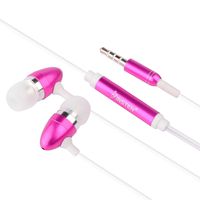 Insten Universal 3.5mm in-Ear Stereo Headset w/On-Off & Mic for Nexus 6P; Nexus 5X; Samsung Galaxy S6/S9/S9+ Plus/s6 Edge/Note 4/Apple iPhone 7/7 Plus/6S/6S Plus, Samsung Focus SGH-i916, Hot Pink