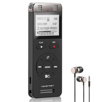 Voice Recorder Yemenren Digital Voice Activated Audio Recording Device 8GB MP3 Voice Recorder Player for Lectures Meetings (Black)
