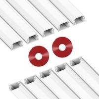 UMTELE Mini Wall Cable Cover - 157 inch White Cable Channel Cord Concealer to Hide a Single Ethernet Cable and Speaker Wire at Home or in The Office