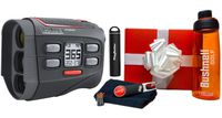 Bushnell Hybrid Golf Laser/GPS Rangefinder Premium Bushnell Golf Gift Box | +Premium Water Bottle, Portable Charger, CR2 Battery, Pitchfix Divot Tool & Towel | PinSeeker w/JOLT, 5X Mag | 201835
