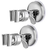 Meichu 2Pcs Shower Head Vacuum Suction Cup Holder Adjustable 360°Rotation Reusable Relocatable Handheld Shower Head Wall Mounting Bracket No Drill Tool Free Silver