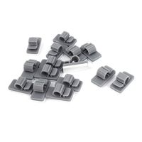 uxcell Plastic Cable Wire Pipe Cord Adhesive Clip Holder 7mm 15pcs Gray