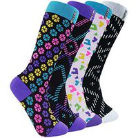 Compression Socks for Men & Women – BEST Medical Grade Graduated Recovery Stockings for Nurses, Maternity, Travel, Running, Leg Relief, Prevent Swelling, Calf Pain, Shin Splints 4 Pairs