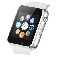 Smart Watch Touchscreen Bluetooth Smartwatch Wrist Watch Sports Fitness Tracker with SIM SD Card Slot Camera Pedometer Compatible iPhone iOS Samsung Android for Men Women Kids (White)