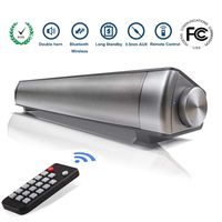 Sound Bar Wired and Wireless Bluetooth Home Theater TV Stereo Speaker 2.0 Channel Remote Control Dual Connection Methods for TV PC Smartphones Music and Movie (Silver)